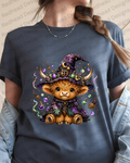 Highland Cow Halloween Witch